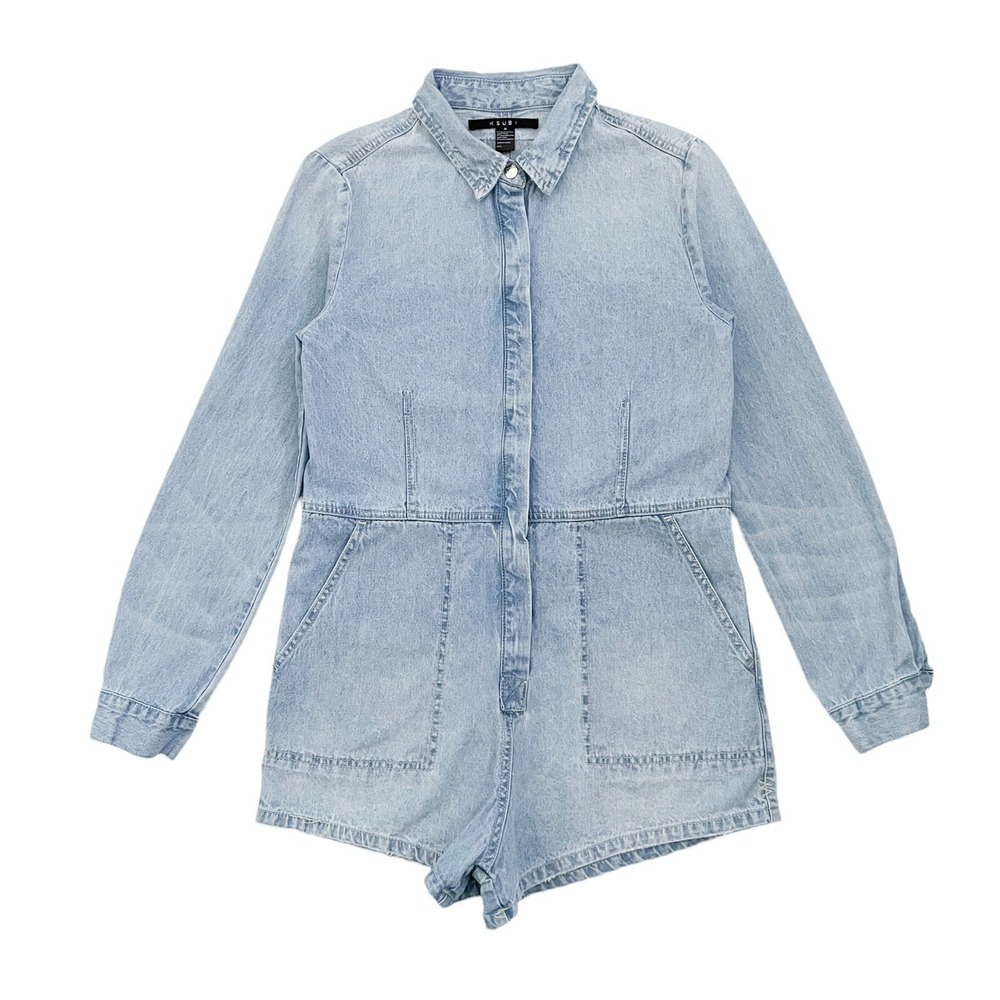 Women's $220 Kusbi Denim Longsleeve Romper size Medium